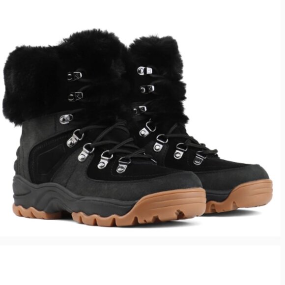 NEW PAJAR Dimension Faux Suede Winter Waterproof Boots With Faux Fur Lining 1125 - Picture 6 of 9